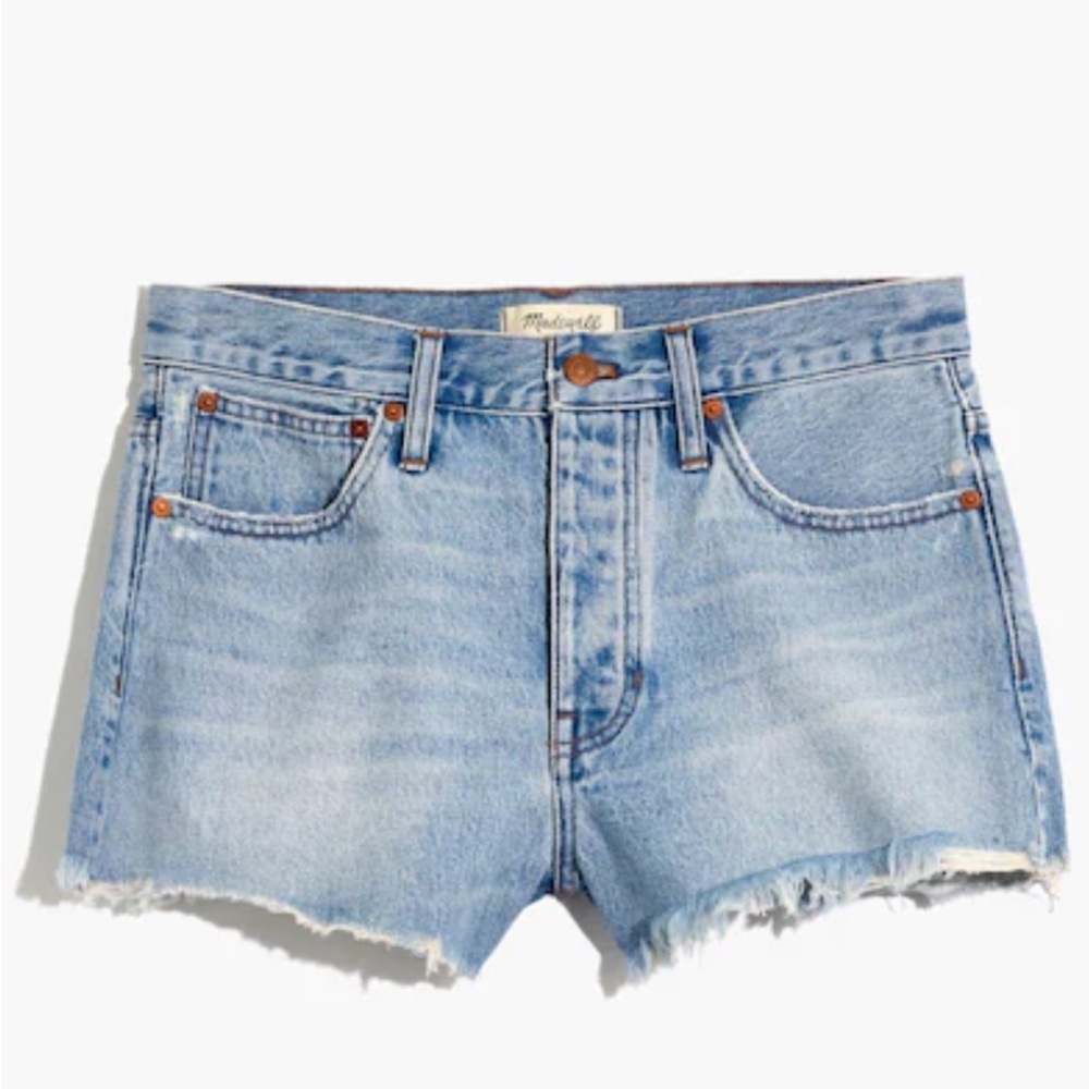 Madewell Denim Cut-Off Shorts Sz 31 Light Wash High Rise Button Fly